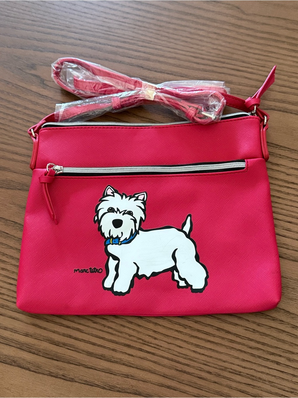 Marc Tetro Westie Dog Crossbody Bag Purse Red Shoulder Bag
